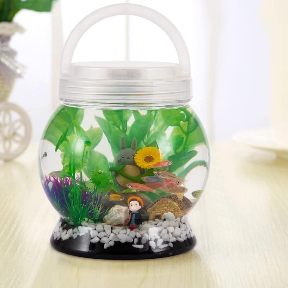 OEM 0.5 Gallon Transparent Betta Tetra Fish Tank Decorations Set with 20 Color LED Lighting - Night Light Aquarium for Kids Factory