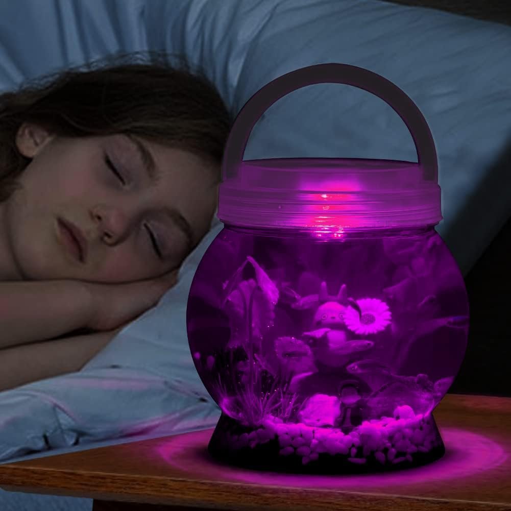 OEM 0.5 Gallon Transparent Betta Tetra Fish Tank Decorations Set with 20 Color LED Lighting - Night Light Aquarium for Kids Factory