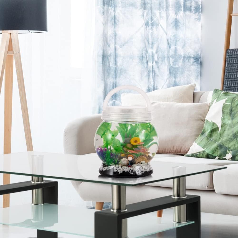 OEM 0.5 Gallon Transparent Betta Tetra Fish Tank Decorations Set with 20 Color LED Lighting - Night Light Aquarium for Kids Factory