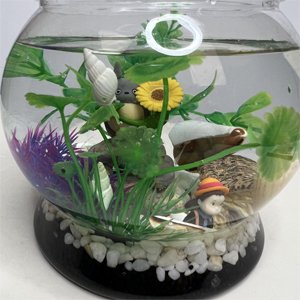 OEM 0.5 Gallon Transparent Betta Tetra Fish Tank Decorations Set with 20 Color LED Lighting - Night Light Aquarium for Kids Factory