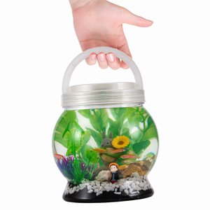 OEM 0.5 Gallon Transparent Betta Tetra Fish Tank Decorations Set with 20 Color LED Lighting - Night Light Aquarium for Kids Factory