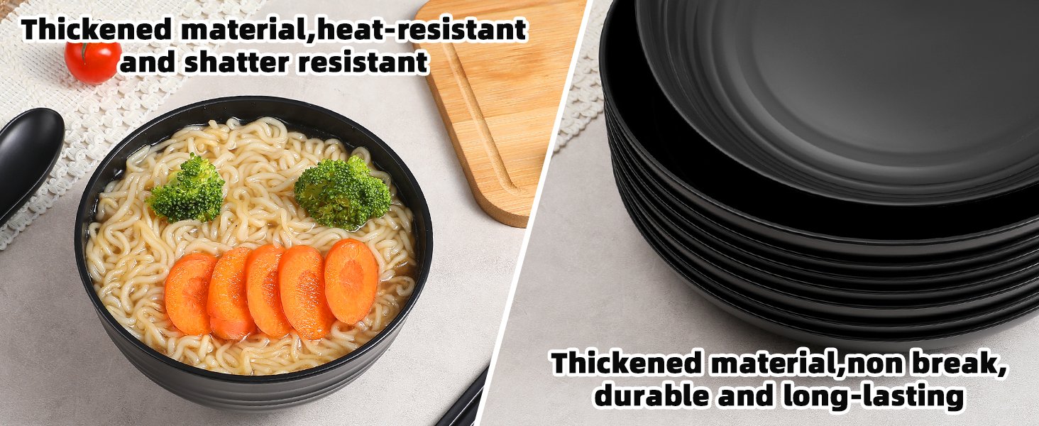 Wholesale 72-Piece Unbreakable Wheat Straw Dinnerware Set for 8 Reusable Plastic Plates Bowls Cups Microwave Dishwasher Safe Black for Kitchen Camping Outdoor Dorm Manufacturer