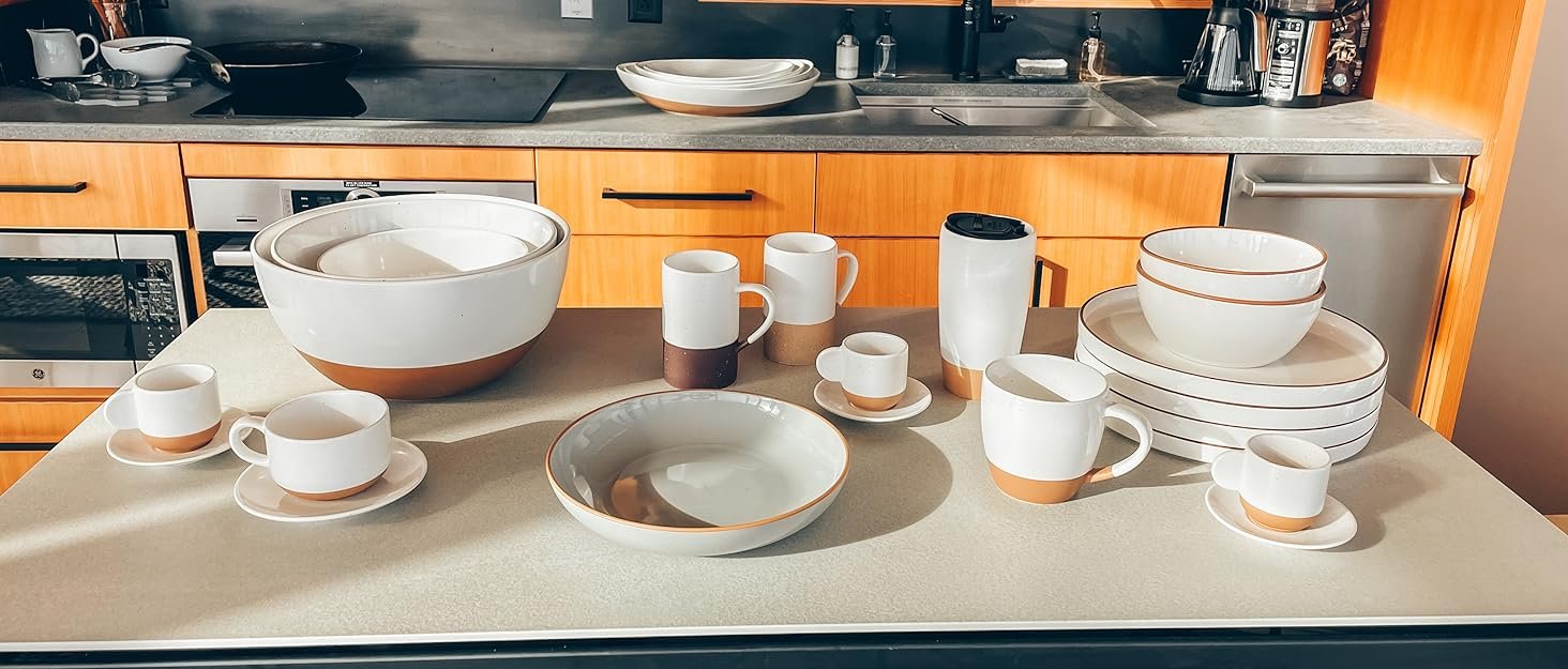 OEM Ceramic Large Nesting Mixing Bowls Set of 2 for Cooking Serving Popcorn Salad - Oven Microwave Dishwasher Safe Stoneware 2.5 Qt and 1.6 Qt Extra Big White manufacturer OEM Ceramic Large Nesting Mixing Bowls Set of 2 for Cooking Serving Popcorn Salad - Oven Microwave Dishwasher Safe Stoneware 2.5 Qt and 1.6 Qt Extra Big White manufacturer