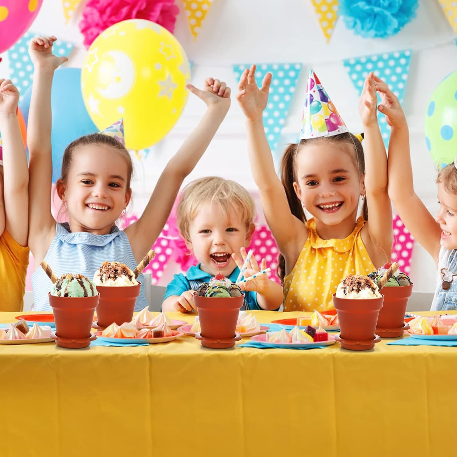 Wholesale 50 Pack 6.7 oz Plastic Dessert Cups with Lids Spoons Parfait Appetizer Cute Mini Flowerpots for Ice Cream Dirt Cake Fruit Trifles Pudding Yogurt Mousse Chocolate supplier