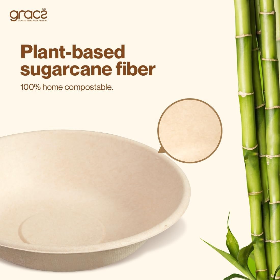 Wholesale 460ML Compostable Sugarcane Fiber Disposable Bowls for Salad Hot Soup Pasta Homes Schools Catering Pack of 50 Factory