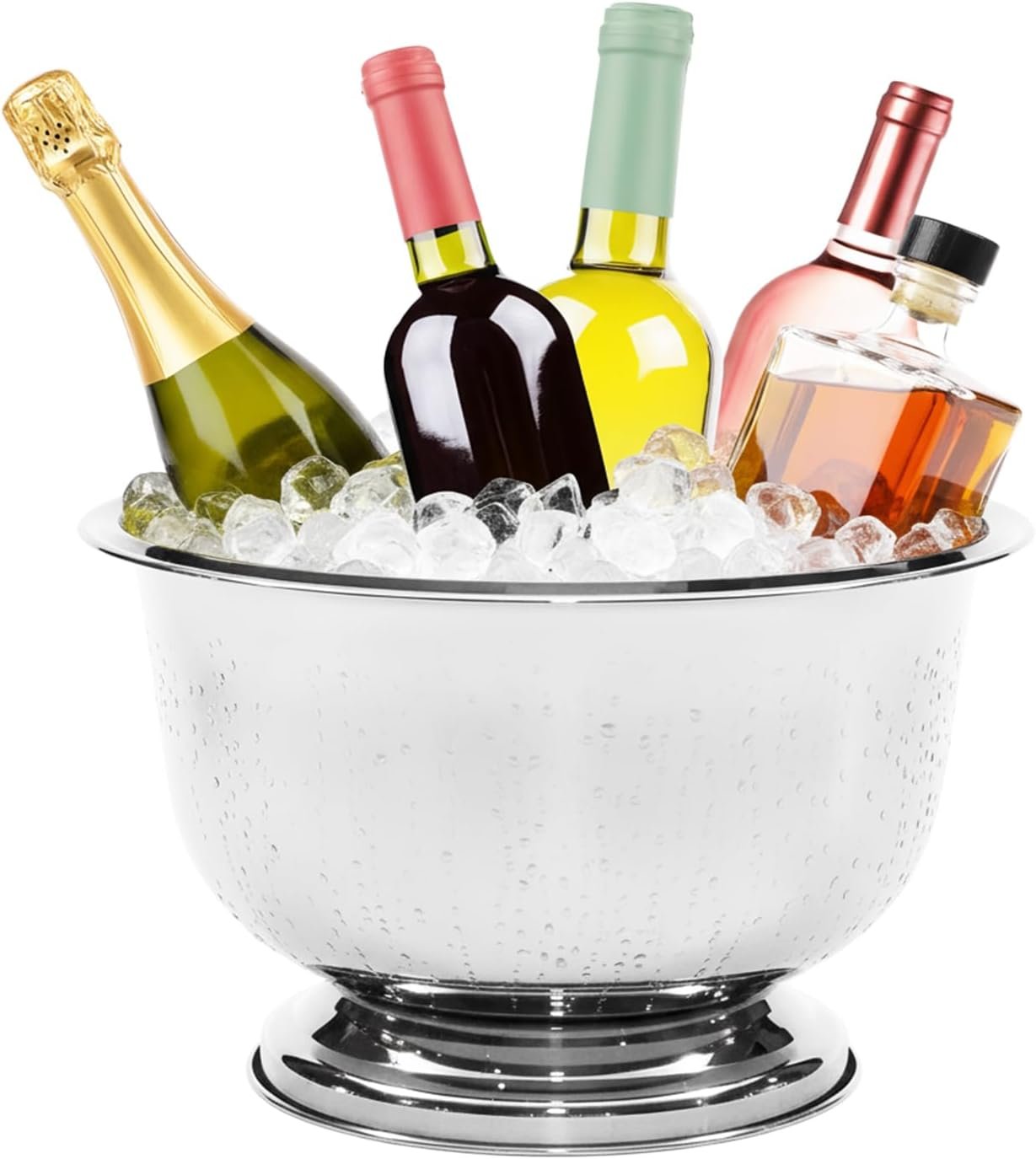 Ice Bucket for Parties Stainless Steel 8L Beverage Tub Large Capacity Champagne Bucket Drink Tub Insulated Punch Bowl Drink Chiller