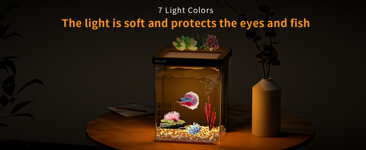 OEM 1.5 Gallon Betta Fish Tank Aquarium Kit with Filter LED Light Water Pump Starter Set Fish Bowl Factory