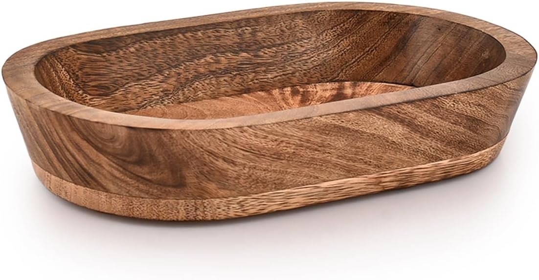 Wholesale Hand Carved Mango Wood Decorative Bowl Dining Table Centerpiece Home Decor (10