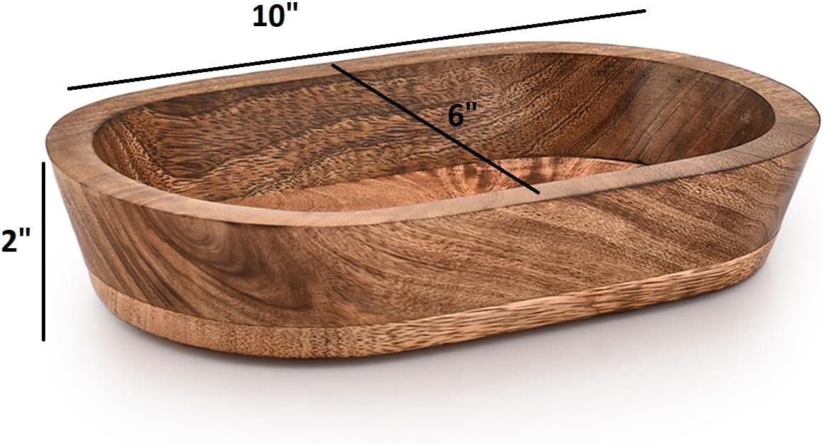 Wholesale Hand Carved Mango Wood Decorative Bowl Dining Table Centerpiece Home Decor (10