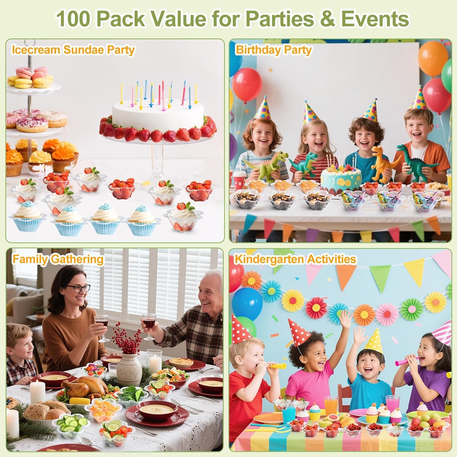 Wholesale Clear Disposable 8oz Ice Cream Cups 100 PCS Flower Shape Bowls for Dessert Cake Snacks Sundae Salad Nuts Party Wedding Christmas Candy Serving Factory Wholesale Clear Disposable 8oz Ice Cream Cups 100 PCS Flower Shape Bowls for Dessert Cake Snacks Sundae Salad Nuts Party Wedding Christmas Candy Serving Factory