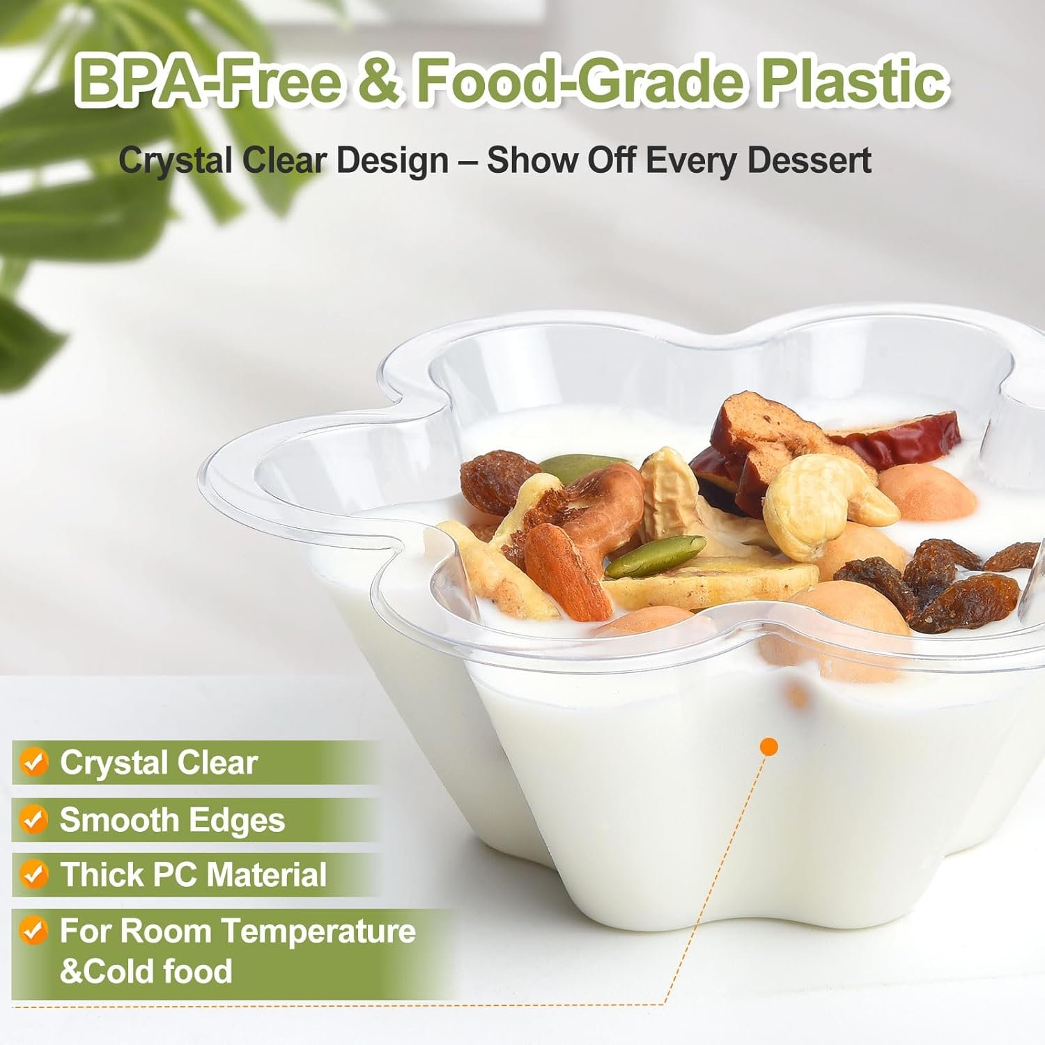 Wholesale Clear Disposable 8oz Ice Cream Cups 100 PCS Flower Shape Bowls for Dessert Cake Snacks Sundae Salad Nuts Party Wedding Christmas Candy Serving Factory Wholesale Clear Disposable 8oz Ice Cream Cups 100 PCS Flower Shape Bowls for Dessert Cake Snacks Sundae Salad Nuts Party Wedding Christmas Candy Serving Factory