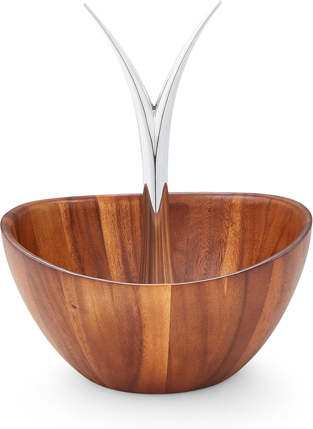 Nambe Fruit Tree Bowl | Fruit Basket with Banana Hanger | Large Decorative Wooden Fruit Bowl for Kitchen Counter or Centerpiece Table Décor | Made of Acacia Wood and Metal Alloy | 12-Inch
