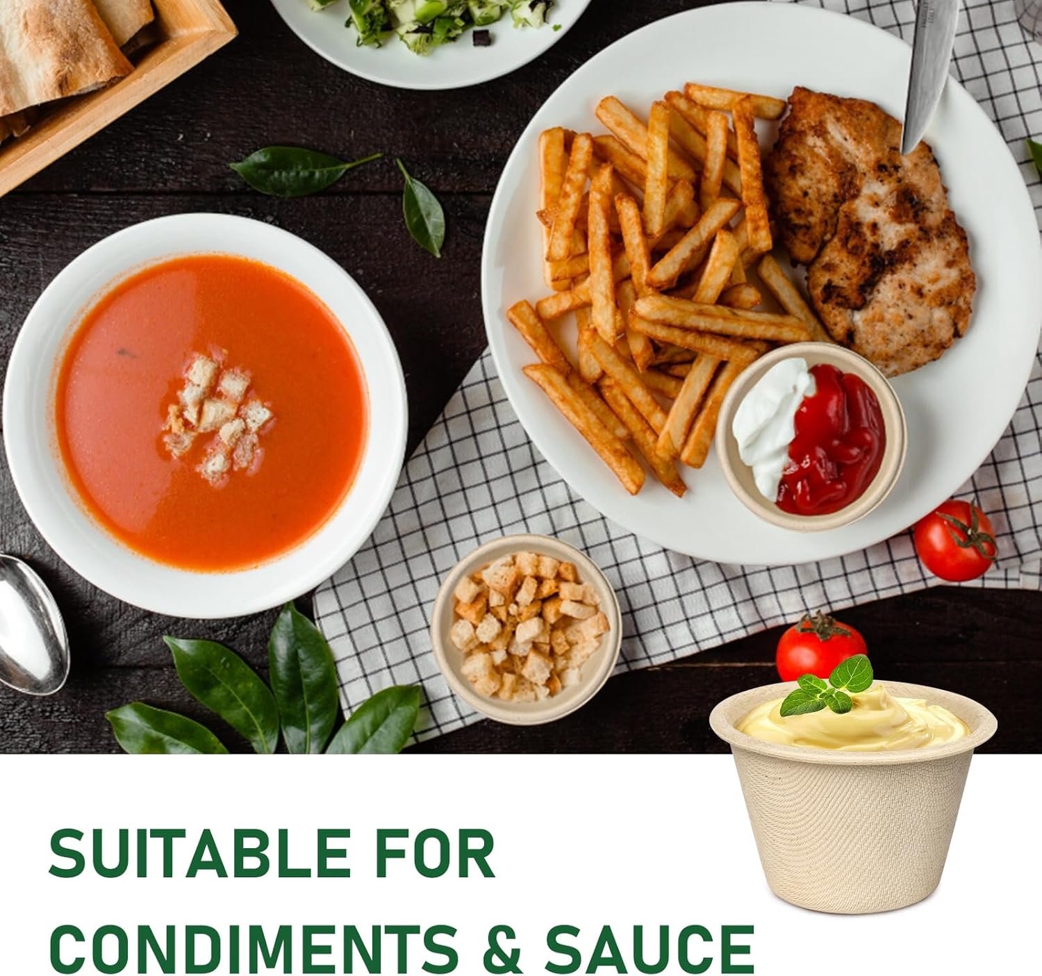 Wholesale 4 oz Small Paper Bowls 100 Pack Compostable Biodegradable Natural Fiber Bagasse Disposable for Ice Cream Sauce Factory Wholesale 4 oz Small Paper Bowls 100 Pack Compostable Biodegradable Natural Fiber Bagasse Disposable for Ice Cream Sauce Factory