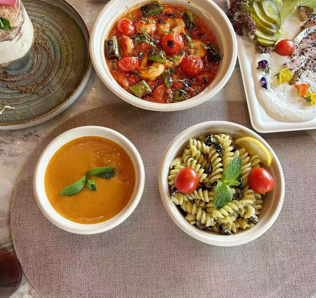 Wholesale 100 Count 12 oz Small Unbleached Biodegradable Compostable Bagasse and Bamboo Fiber Paper Bowls Factory