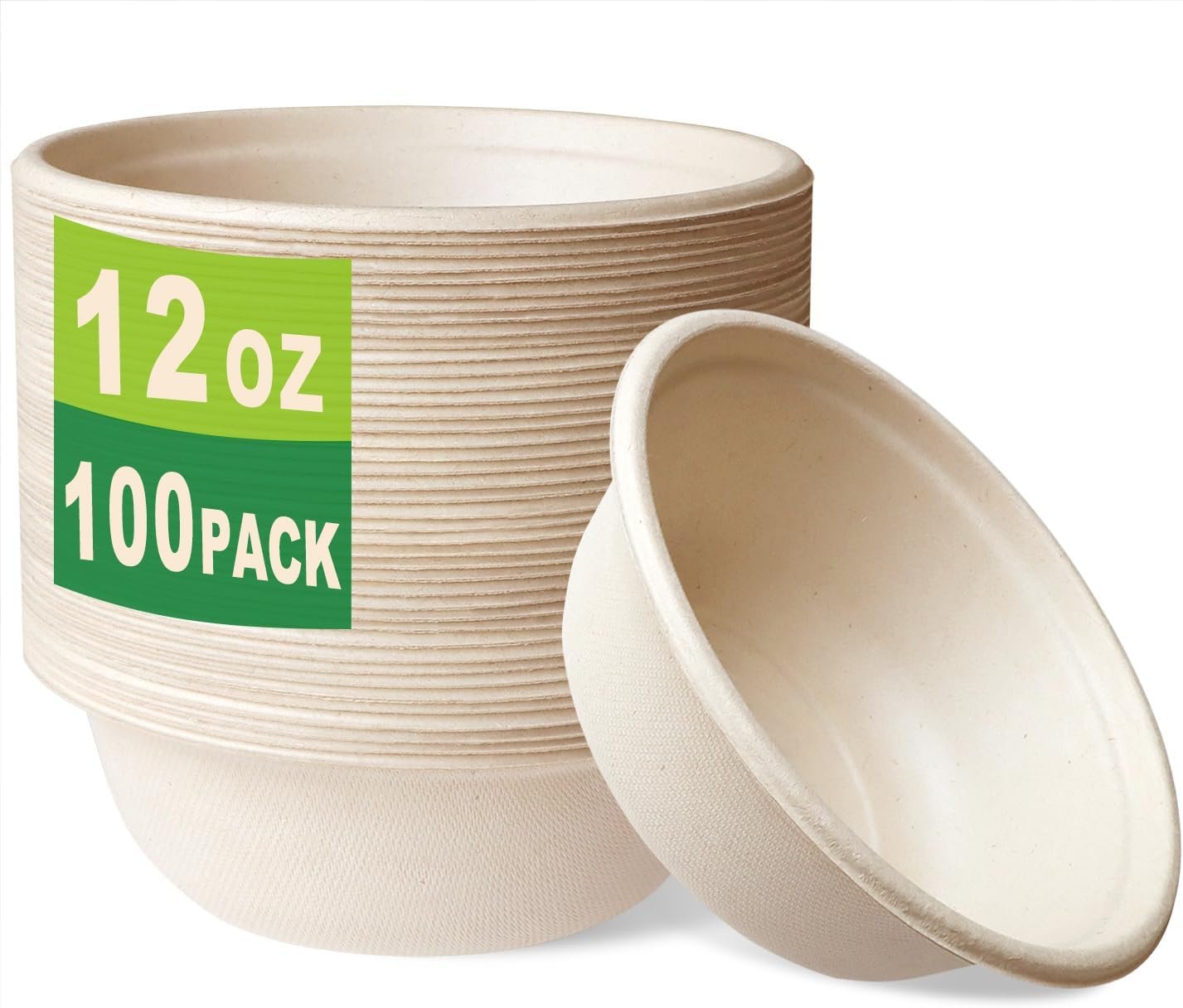 Wholesale 100 Count 12 oz Small Unbleached Biodegradable Compostable Bagasse and Bamboo Fiber Paper Bowls Factory