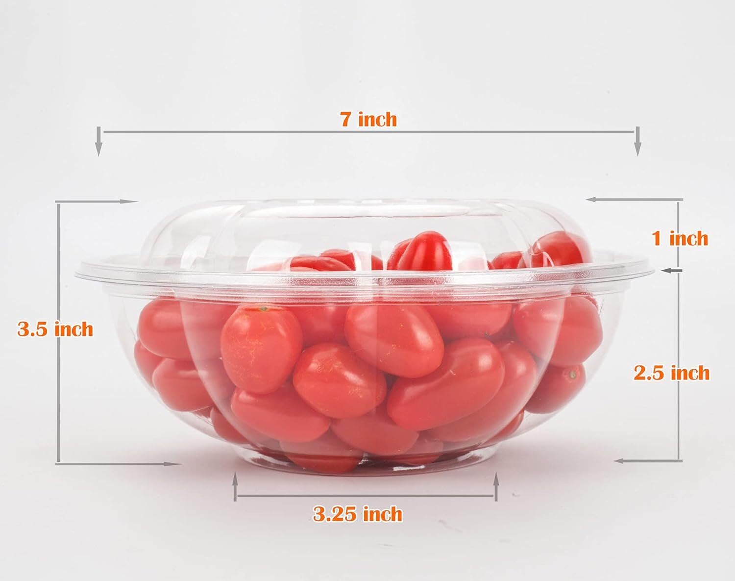 Wholesale 24oz Large Clear Disposable Plastic Rose Serving Bowls and Salad Containers with Lids, 50 Sets Factory