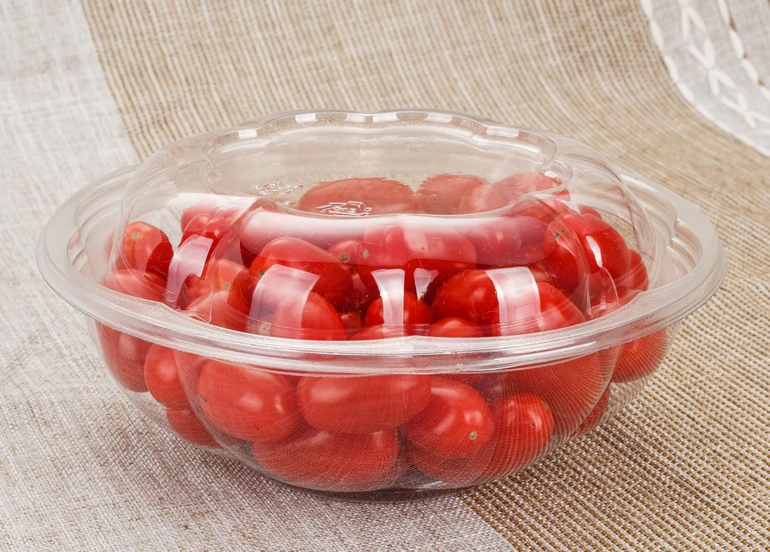 Wholesale 24oz Large Clear Disposable Plastic Rose Serving Bowls and Salad Containers with Lids, 50 Sets Factory