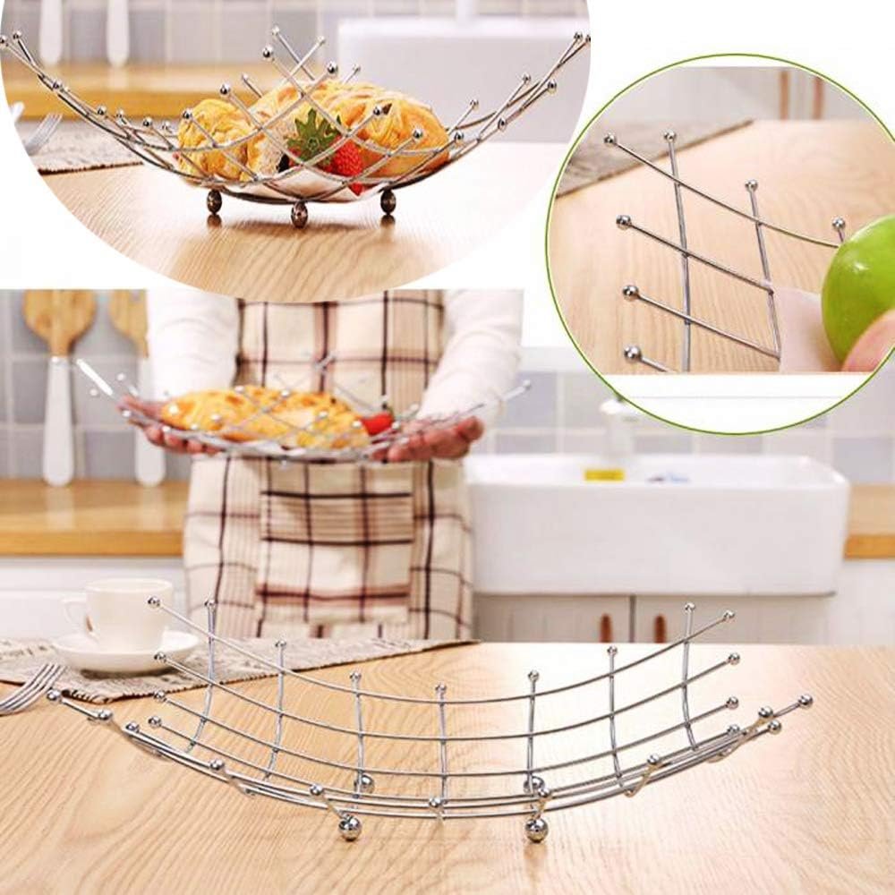 OEM Countertop Fruit Basket Bowl Holder Decorative Stand with Free Screws for Vegetables Snacks Household Items Silver Factory