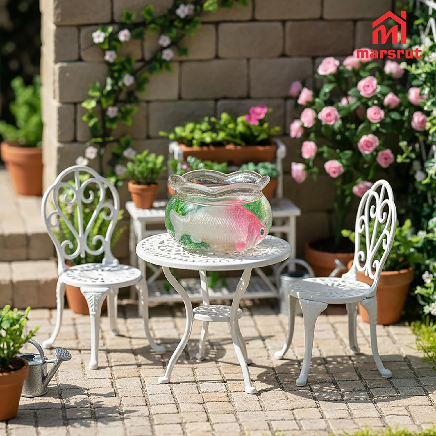 Wholesale 5Pcs 1:12 Scale Miniature Fish Bowls for Dollhouse with Tiny Fish Grass Realistic Glass Jar Accessories DIY Crafts Landscape Decoration Cupcake Toppers Factory