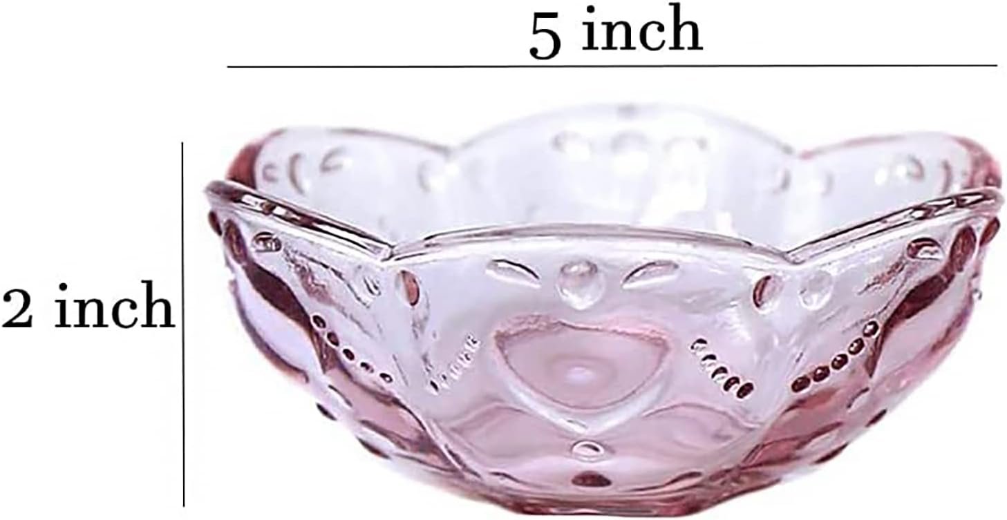 Wholesale 4pcs Vintage Romantic Glass Sakura Heart Embossed Dessert Ice Cream Trifle Salad Bowls Pink 8oz Capacity Factory Wholesale 4pcs Vintage Romantic Glass Sakura Heart Embossed Dessert Ice Cream Trifle Salad Bowls Pink 8oz Capacity Factory