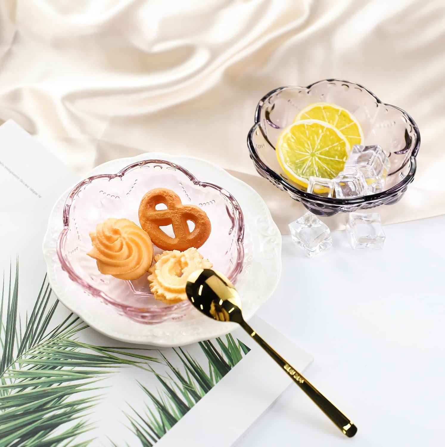 Wholesale 4pcs Vintage Romantic Glass Sakura Heart Embossed Dessert Ice Cream Trifle Salad Bowls Pink 8oz Capacity Factory Wholesale 4pcs Vintage Romantic Glass Sakura Heart Embossed Dessert Ice Cream Trifle Salad Bowls Pink 8oz Capacity Factory