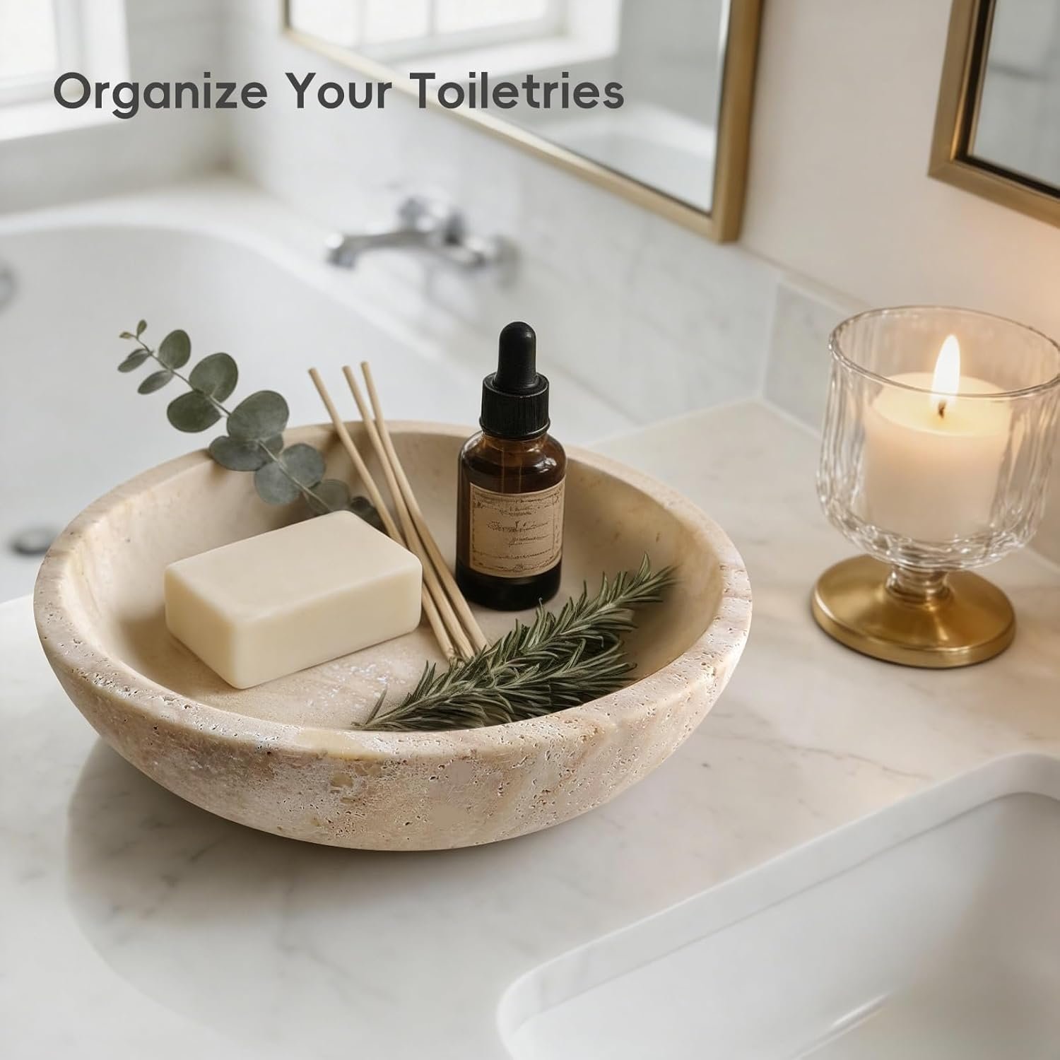 OEM Marble Travertine Decorative Serving Bowl for Kitchen Counter Dining Table Centerpiece Home Decor 7.8 Inch Factory OEM Marble Travertine Decorative Serving Bowl for Kitchen Counter Dining Table Centerpiece Home Decor 7.8 Inch Factory