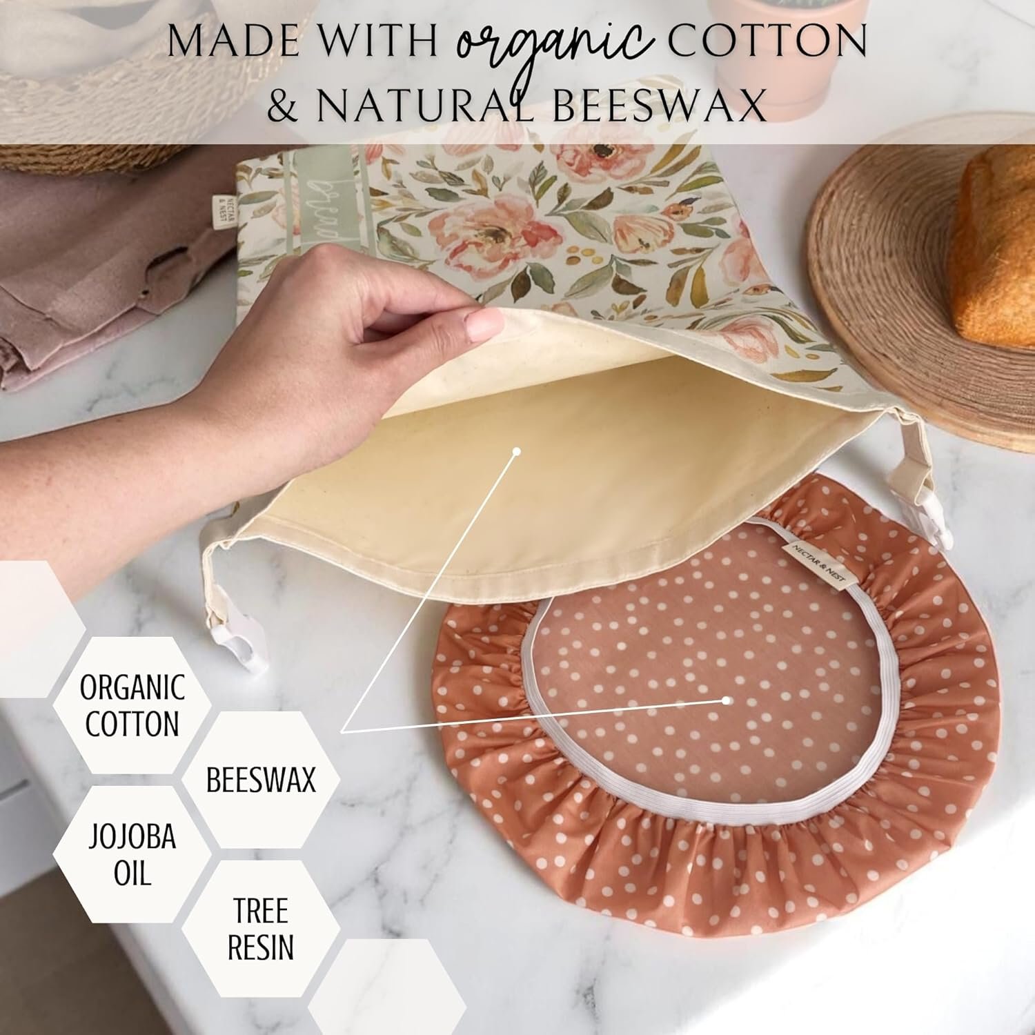 OEM Reusable Beeswax Bread Bags Set for Homemade Sourdough Organic Cotton Bowl Covers Manufacturer OEM Reusable Beeswax Bread Bags Set for Homemade Sourdough Organic Cotton Bowl Covers Manufacturer