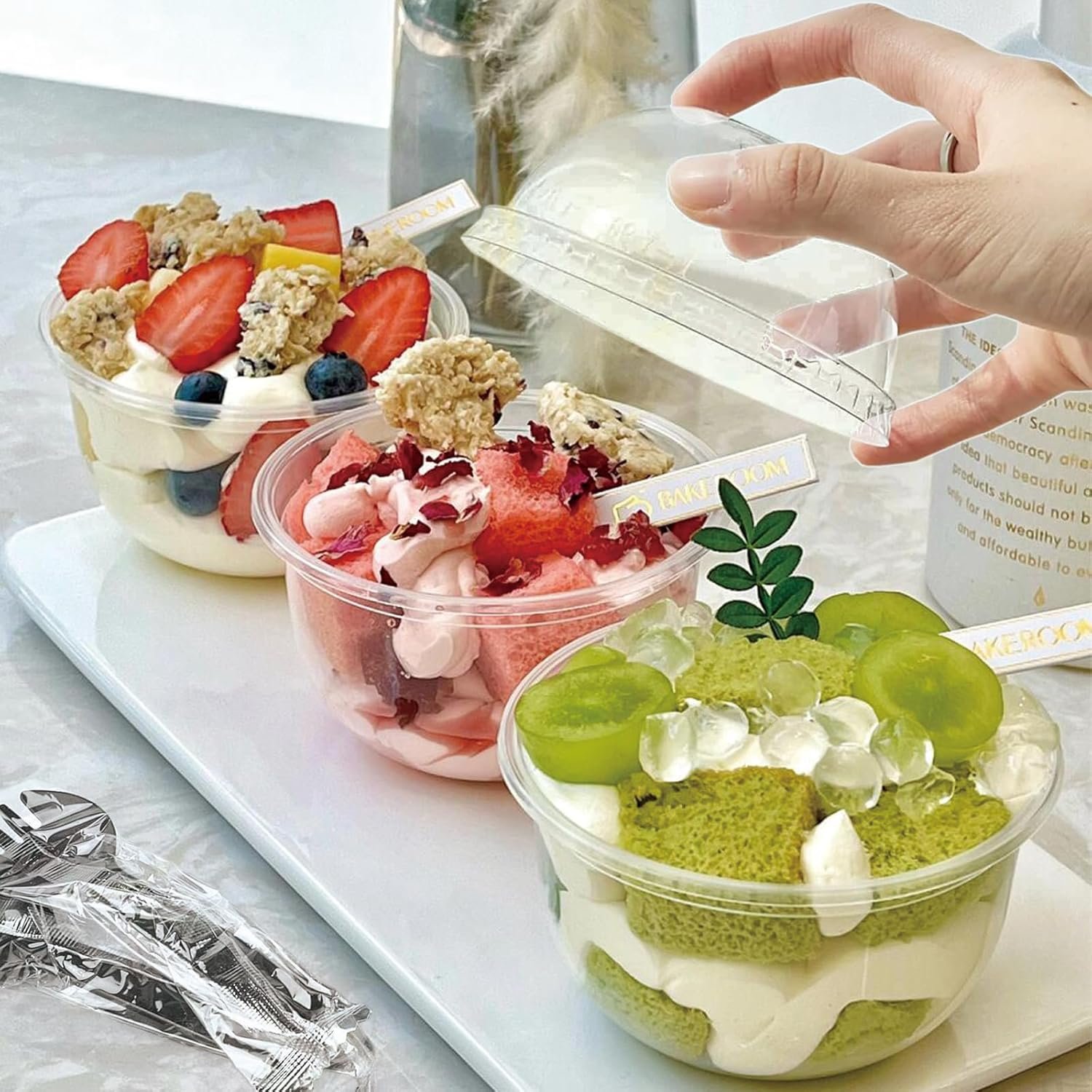 Wholesale 8 oz Clear Plastic Dessert Cups 50 Pack with Dome Lids Spoons Mini Disposable Parfait for Fruit Ice Cream Pudding Yogurt Trifle Factory Wholesale 8 oz Clear Plastic Dessert Cups 50 Pack with Dome Lids Spoons Mini Disposable Parfait for Fruit Ice Cream Pudding Yogurt Trifle Factory