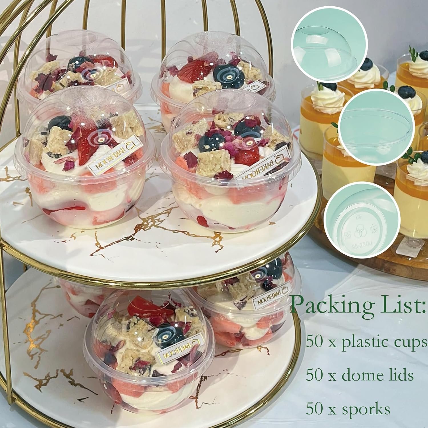 Wholesale 8 oz Clear Plastic Dessert Cups 50 Pack with Dome Lids Spoons Mini Disposable Parfait for Fruit Ice Cream Pudding Yogurt Trifle Factory Wholesale 8 oz Clear Plastic Dessert Cups 50 Pack with Dome Lids Spoons Mini Disposable Parfait for Fruit Ice Cream Pudding Yogurt Trifle Factory