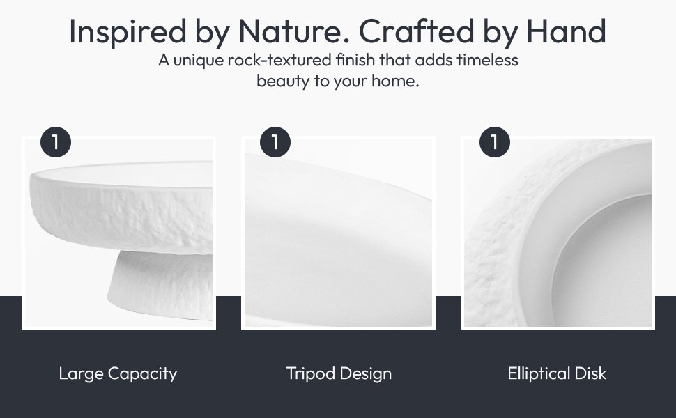 OEM Matte White Granite-Inspired Fruit Bowl 11-Inch Wide Shallow Textured Pedestal Centerpiece for Table Decor Manufacturer OEM Matte White Granite-Inspired Fruit Bowl 11-Inch Wide Shallow Textured Pedestal Centerpiece for Table Decor Manufacturer