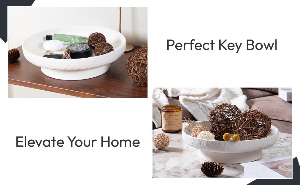 OEM Matte White Granite-Inspired Fruit Bowl 11-Inch Wide Shallow Textured Pedestal Centerpiece for Table Decor Manufacturer OEM Matte White Granite-Inspired Fruit Bowl 11-Inch Wide Shallow Textured Pedestal Centerpiece for Table Decor Manufacturer