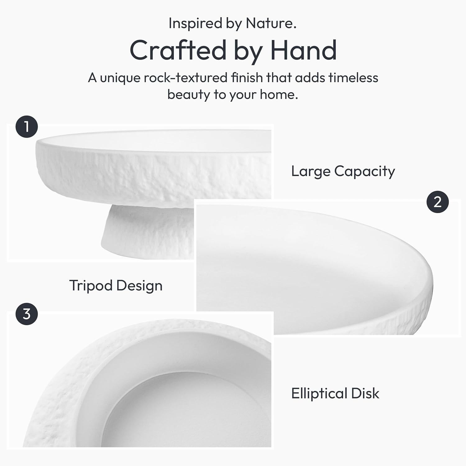 OEM Matte White Granite-Inspired Fruit Bowl 11-Inch Wide Shallow Textured Pedestal Centerpiece for Table Decor Manufacturer OEM Matte White Granite-Inspired Fruit Bowl 11-Inch Wide Shallow Textured Pedestal Centerpiece for Table Decor Manufacturer