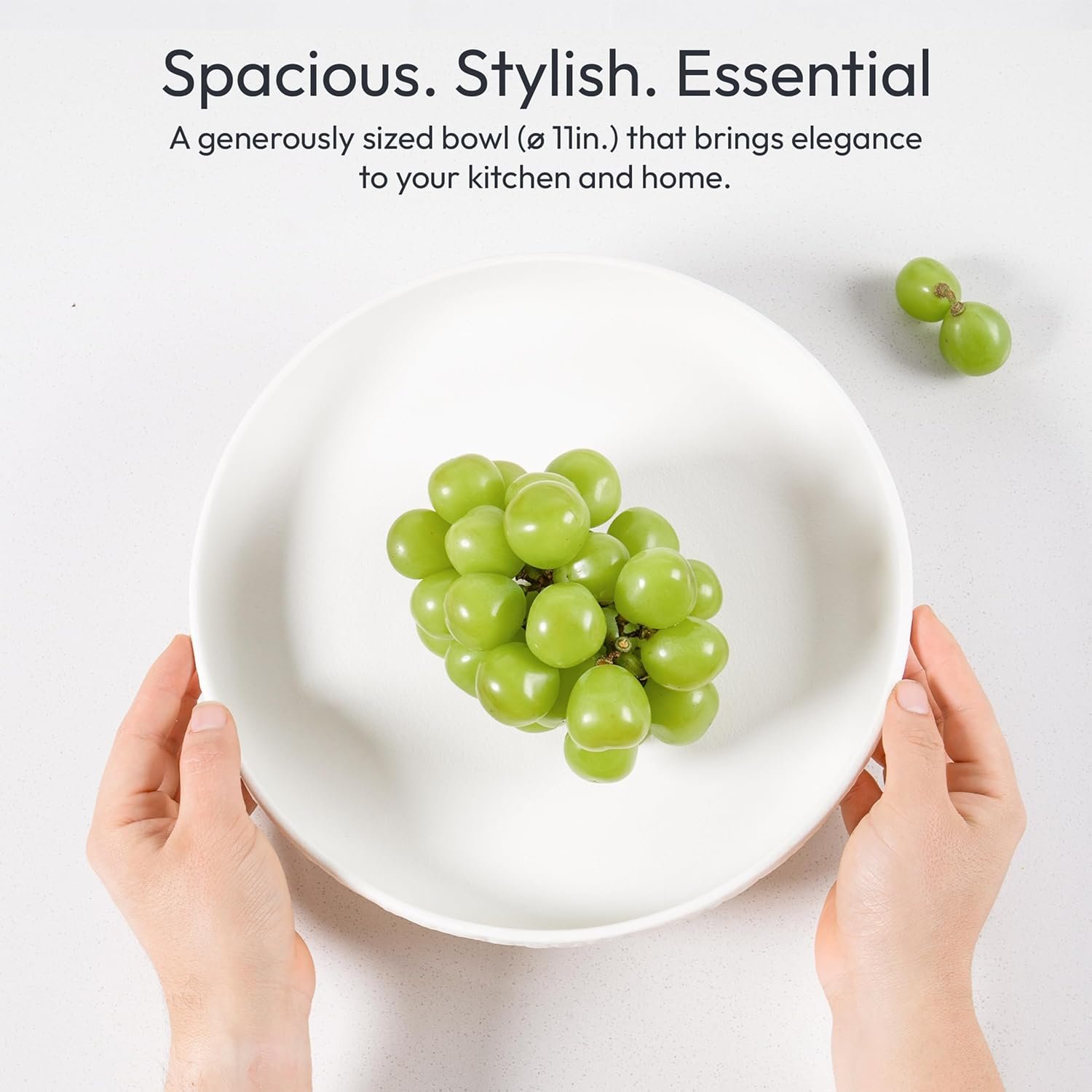 OEM Matte White Granite-Inspired Fruit Bowl 11-Inch Wide Shallow Textured Pedestal Centerpiece for Table Decor Manufacturer OEM Matte White Granite-Inspired Fruit Bowl 11-Inch Wide Shallow Textured Pedestal Centerpiece for Table Decor Manufacturer