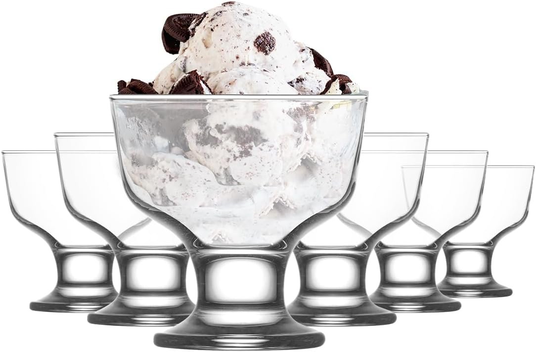 Wholesale 6-Piece 9.5 oz Clear Glass Ice Cream Bowls Dessert Cups Factory