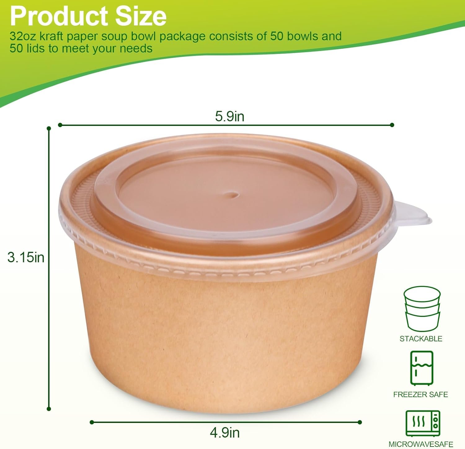Wholesale 32oz Large Paper Bowls with Lids 50 Pack Disposable Biodegradable for Salads Soup Hot and Cold Food Heavy Duty Serving Party Bowls Factory Wholesale 32oz Large Paper Bowls with Lids 50 Pack Disposable Biodegradable for Salads Soup Hot and Cold Food Heavy Duty Serving Party Bowls Factory
