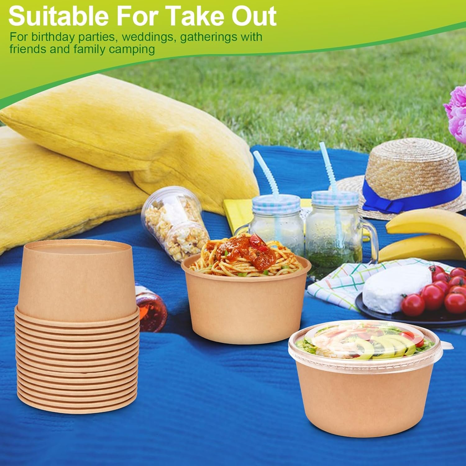 Wholesale 32oz Large Paper Bowls with Lids 50 Pack Disposable Biodegradable for Salads Soup Hot and Cold Food Heavy Duty Serving Party Bowls Factory Wholesale 32oz Large Paper Bowls with Lids 50 Pack Disposable Biodegradable for Salads Soup Hot and Cold Food Heavy Duty Serving Party Bowls Factory