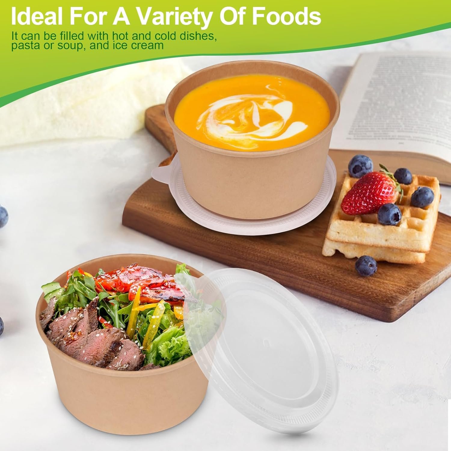 Wholesale 32oz Large Paper Bowls with Lids 50 Pack Disposable Biodegradable for Salads Soup Hot and Cold Food Heavy Duty Serving Party Bowls Factory Wholesale 32oz Large Paper Bowls with Lids 50 Pack Disposable Biodegradable for Salads Soup Hot and Cold Food Heavy Duty Serving Party Bowls Factory