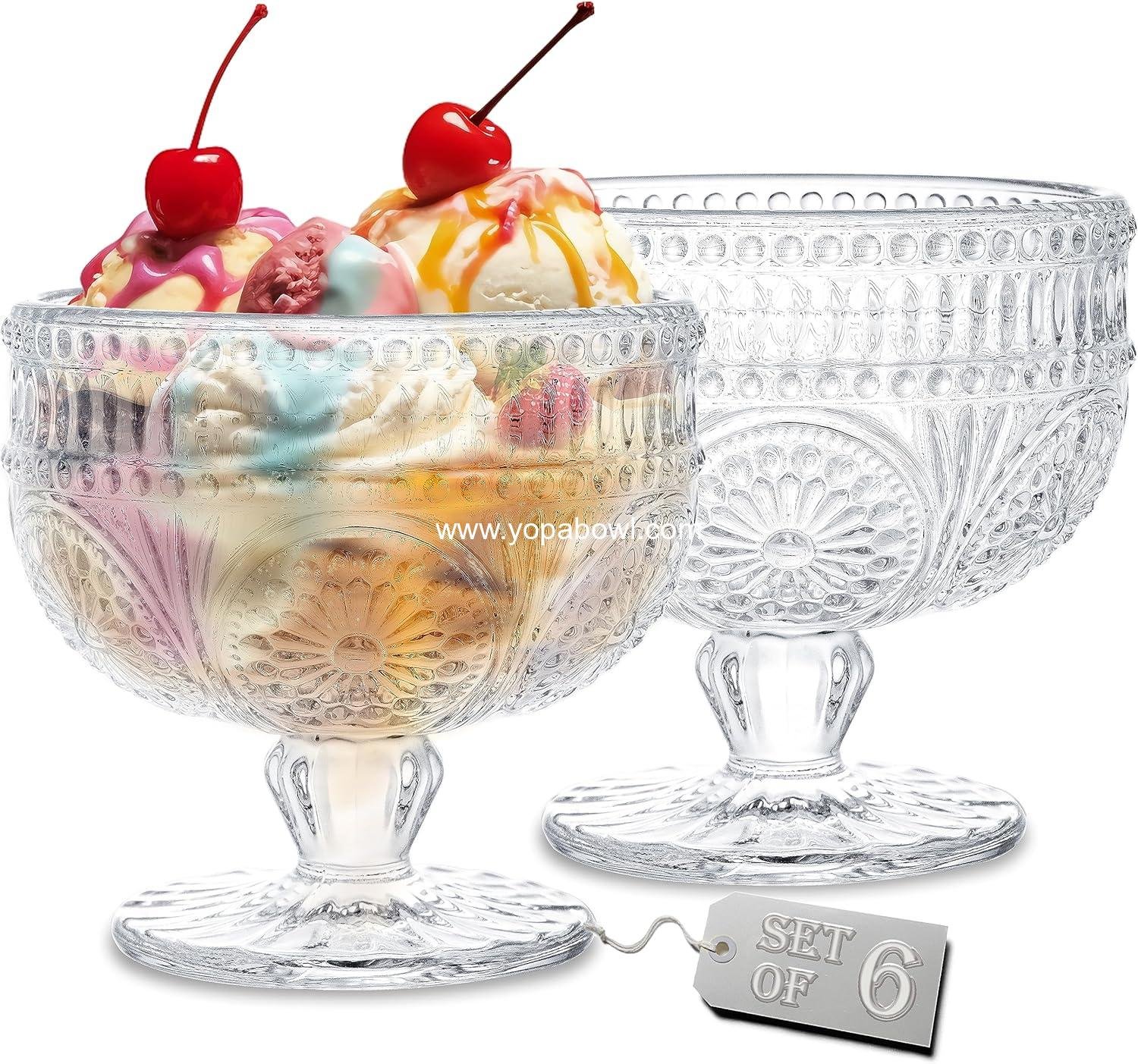 OEM 6-Pack 10 oz Glass Dessert Bowls Mini Trifle Serving for Ice Cream Fruit Pudding Snacks Cereal Nuts Factory OEM 6-Pack 10 oz Glass Dessert Bowls Mini Trifle Serving for Ice Cream Fruit Pudding Snacks Cereal Nuts Factory