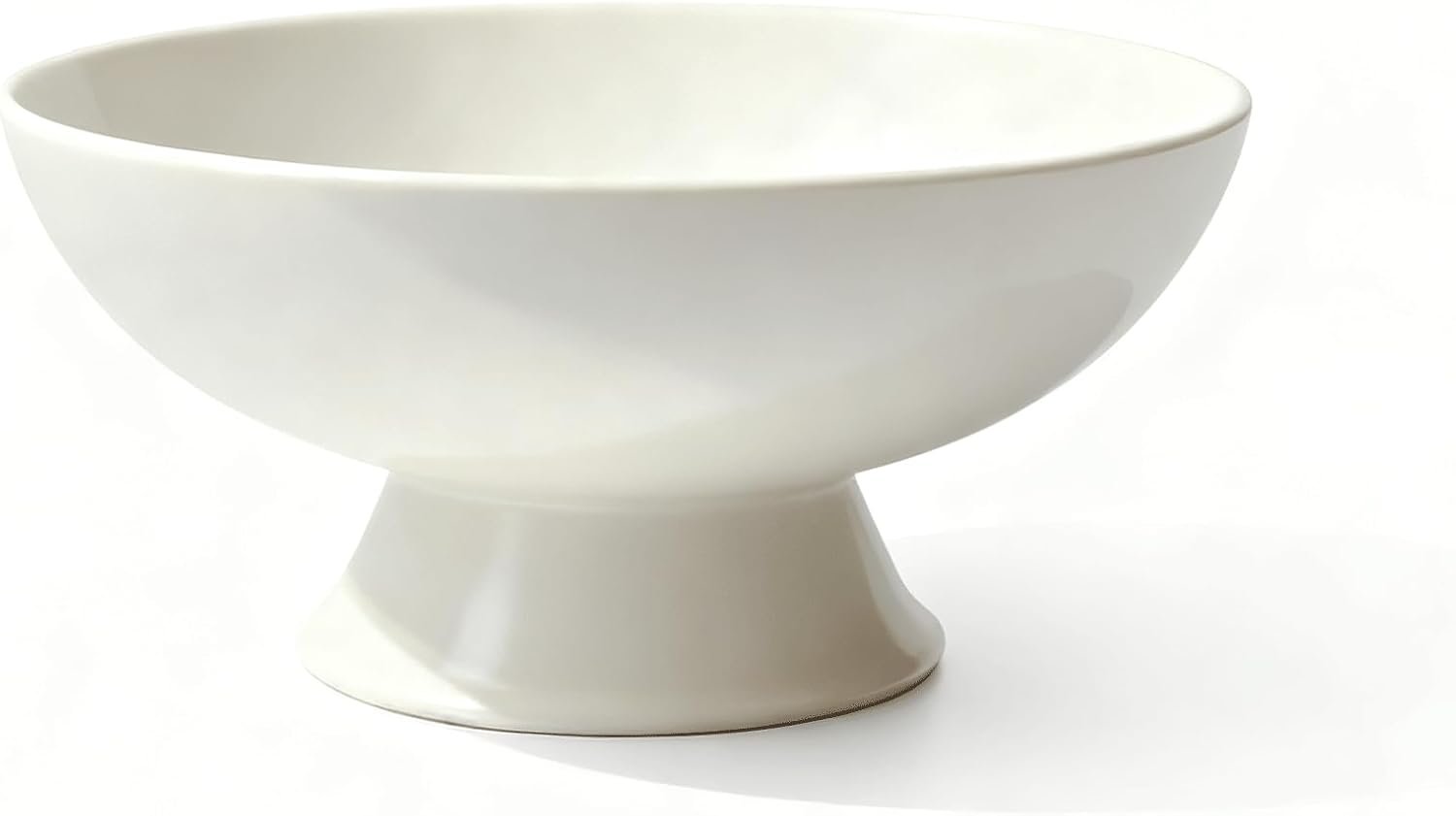 OEM 8-Inch White Pedestal Bowl Minimalist Fruit Centerpiece for Kitchen Counter Entryway Bread Snacks Candy Housewarming Wedding Gift Factory
