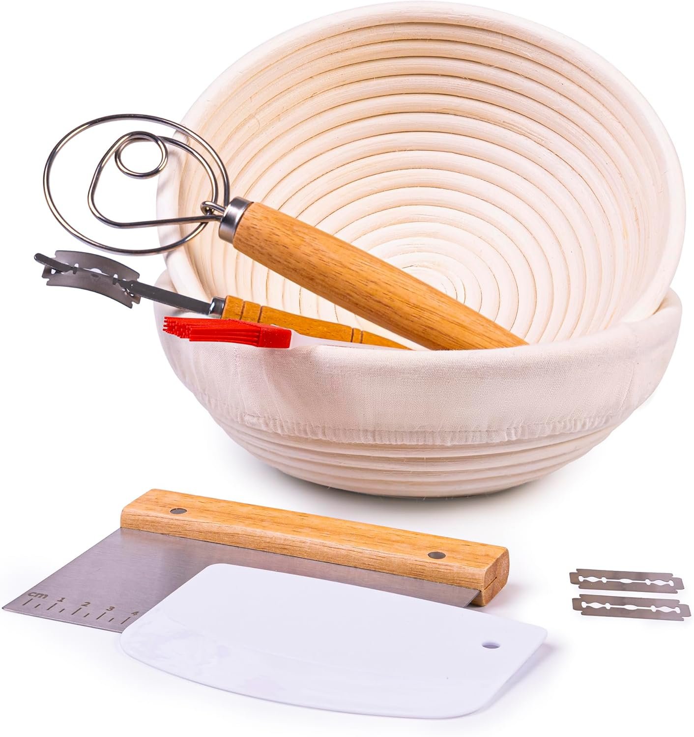 OEM Banneton Bread Proofing Basket Set of 2 Round Sourdough Starter Kit Baking Tools 10x6x3.5 Inch Factory