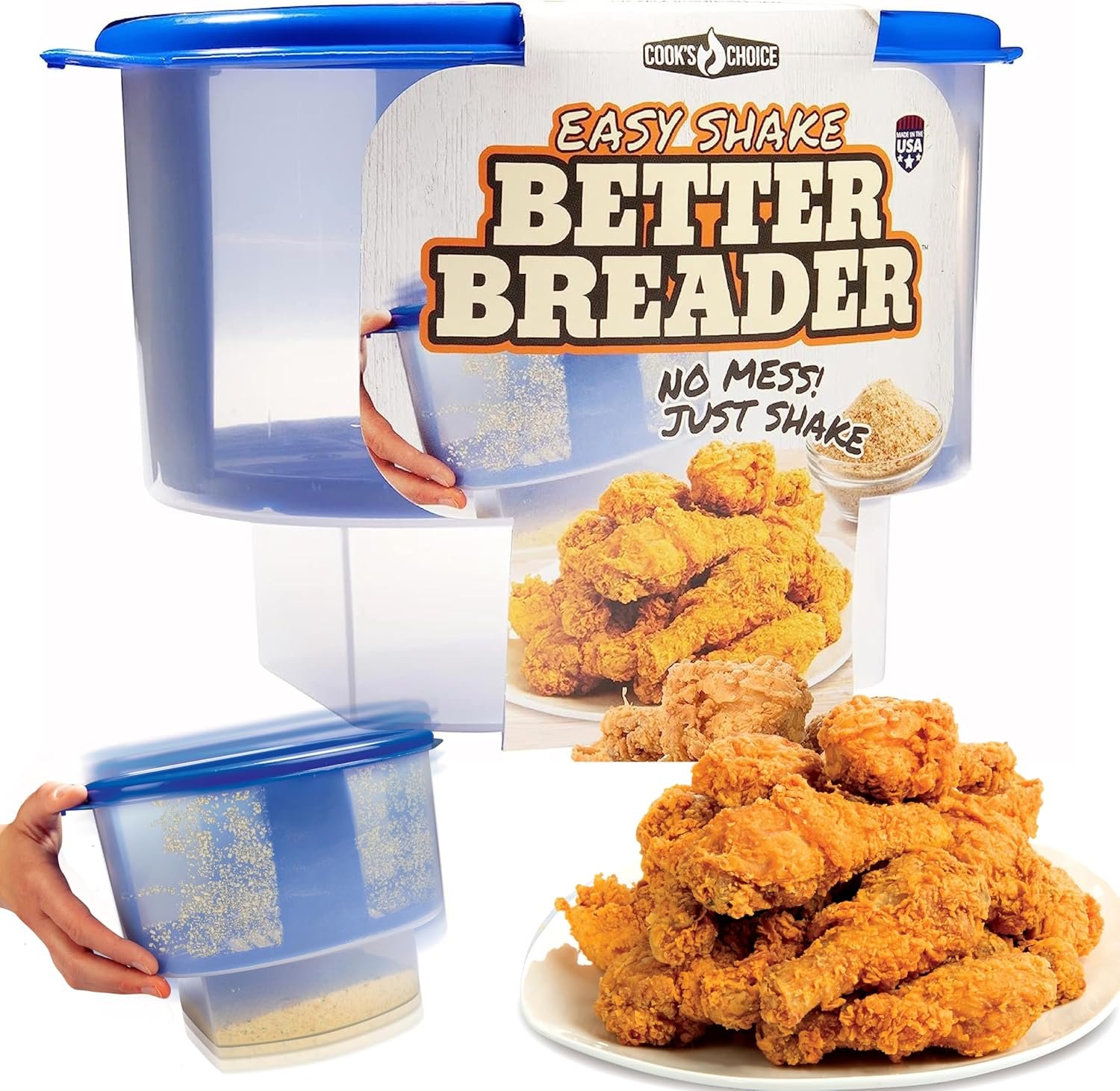OEM Better Breader Bowl All-in-One Mess-Free Breading Station Pour Seasonings Add Meat Fish Veggies Shake for Perfect Coating Ideal for Parties Factory