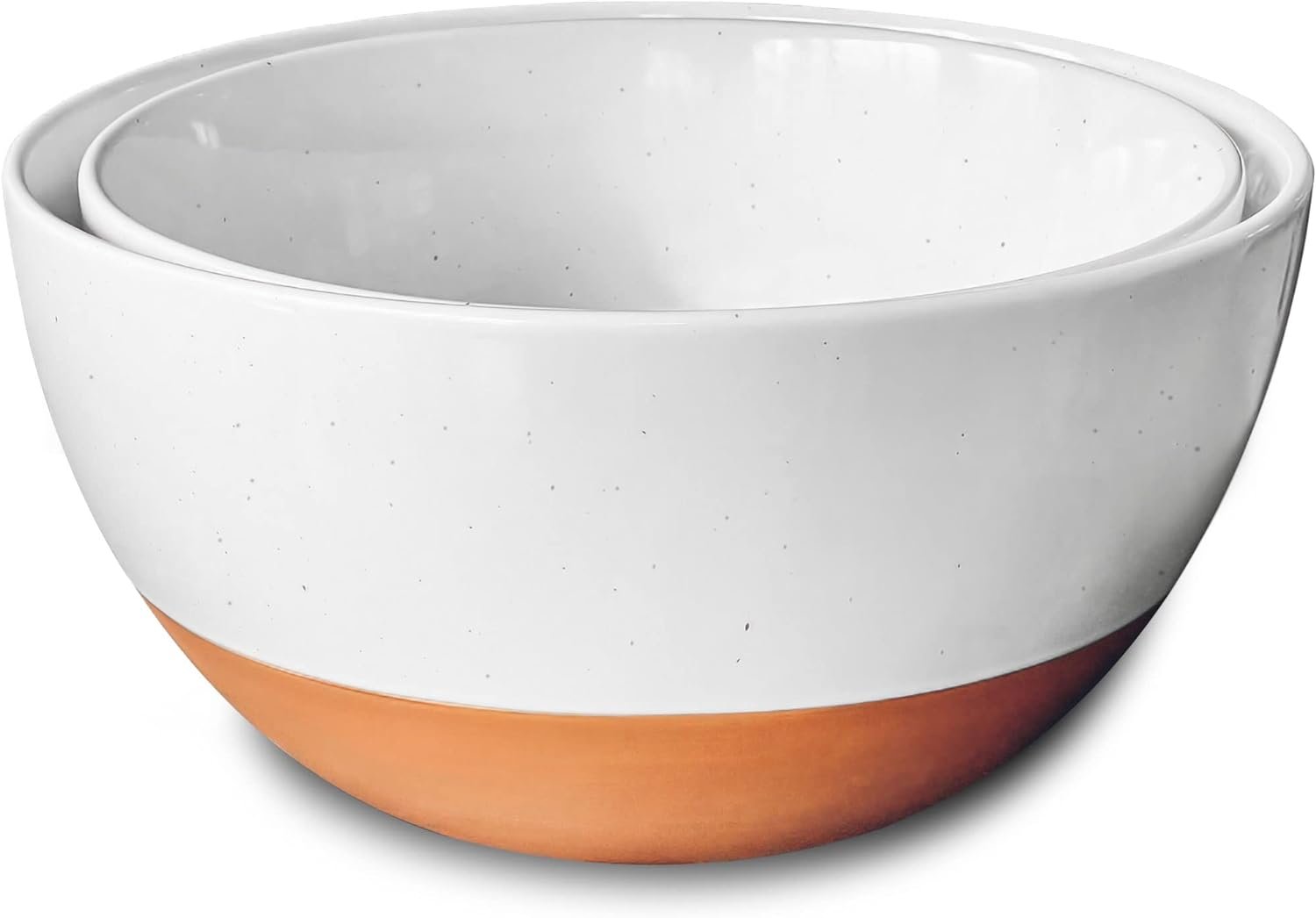 OEM Ceramic Large Nesting Mixing Bowls Set of 2 for Cooking Serving Popcorn Salad - Oven Microwave Dishwasher Safe Stoneware 2.5 Qt and 1.6 Qt Extra Big White manufacturer OEM Ceramic Large Nesting Mixing Bowls Set of 2 for Cooking Serving Popcorn Salad - Oven Microwave Dishwasher Safe Stoneware 2.5 Qt and 1.6 Qt Extra Big White manufacturer