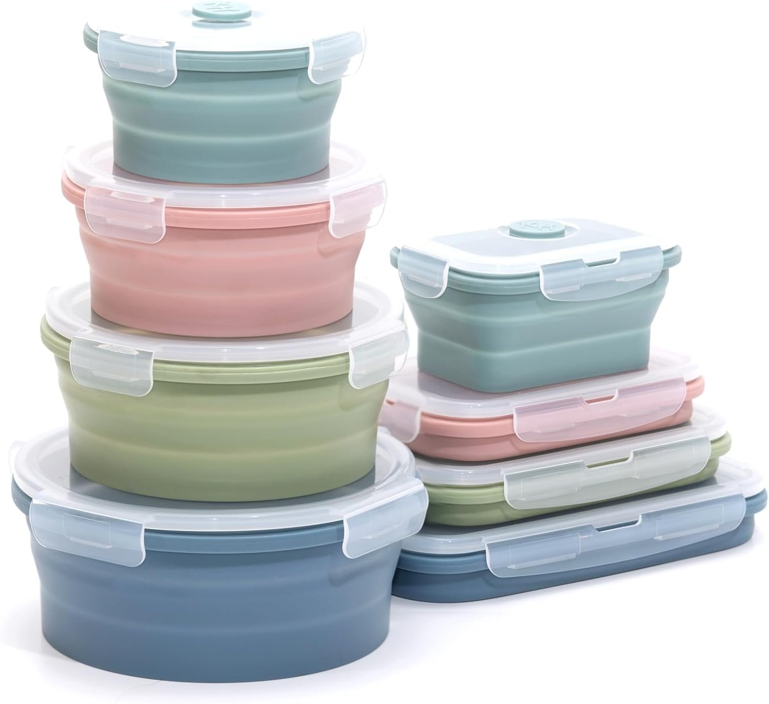 OEM Collapsible Silicone Food Storage Containers Set Indigo Factory