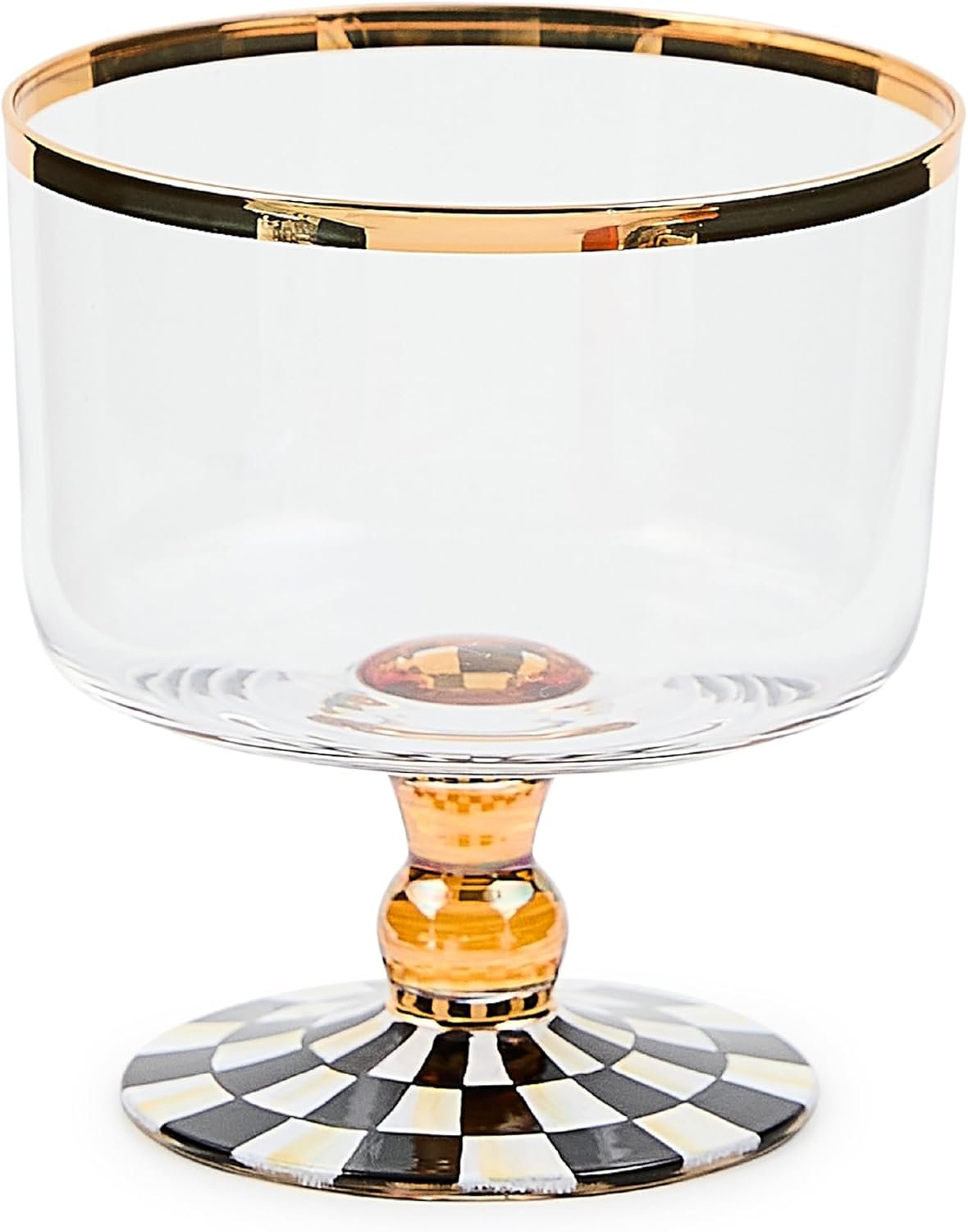 OEM Glass Sorbet Dish Serving Bowl Single-Serving Black-and-White Courtly Check Factory