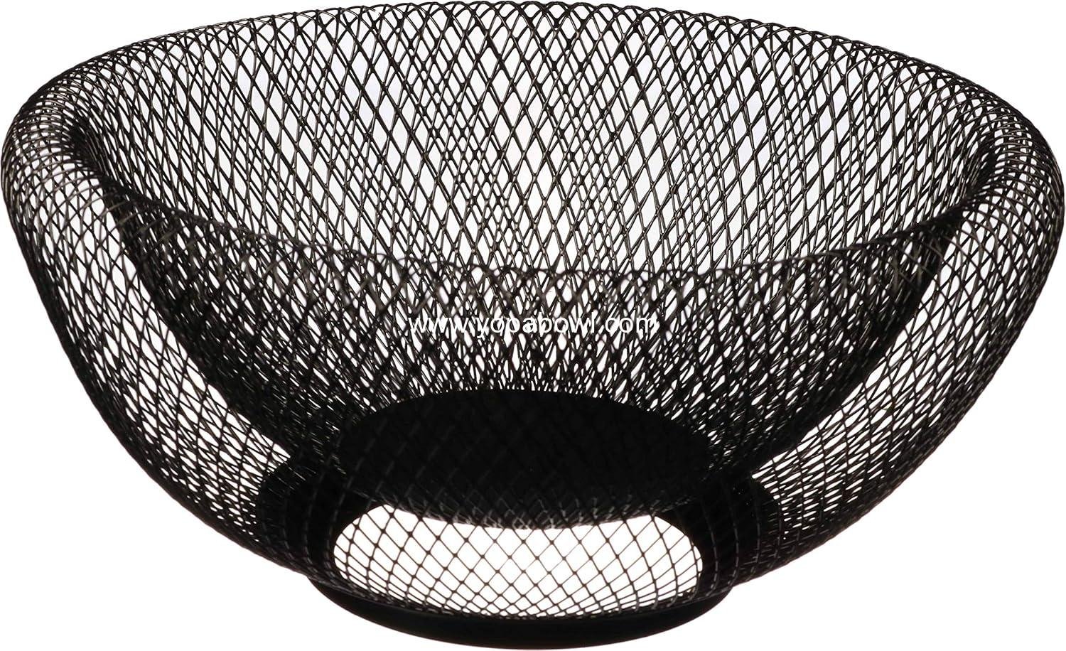 OEM Large Round Acrylic Metal Wire Fruit Basket Storage for Bread Vegetables Snacks Modern Kitchen Counter Bowl Black Manufacturer