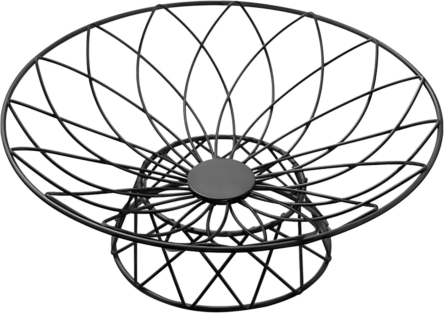 OEM Large Round Metal Wire Fruit Bowl Mesh Basket Kitchen Countertop Storage Organizer for Bread Vegetables Black Factory