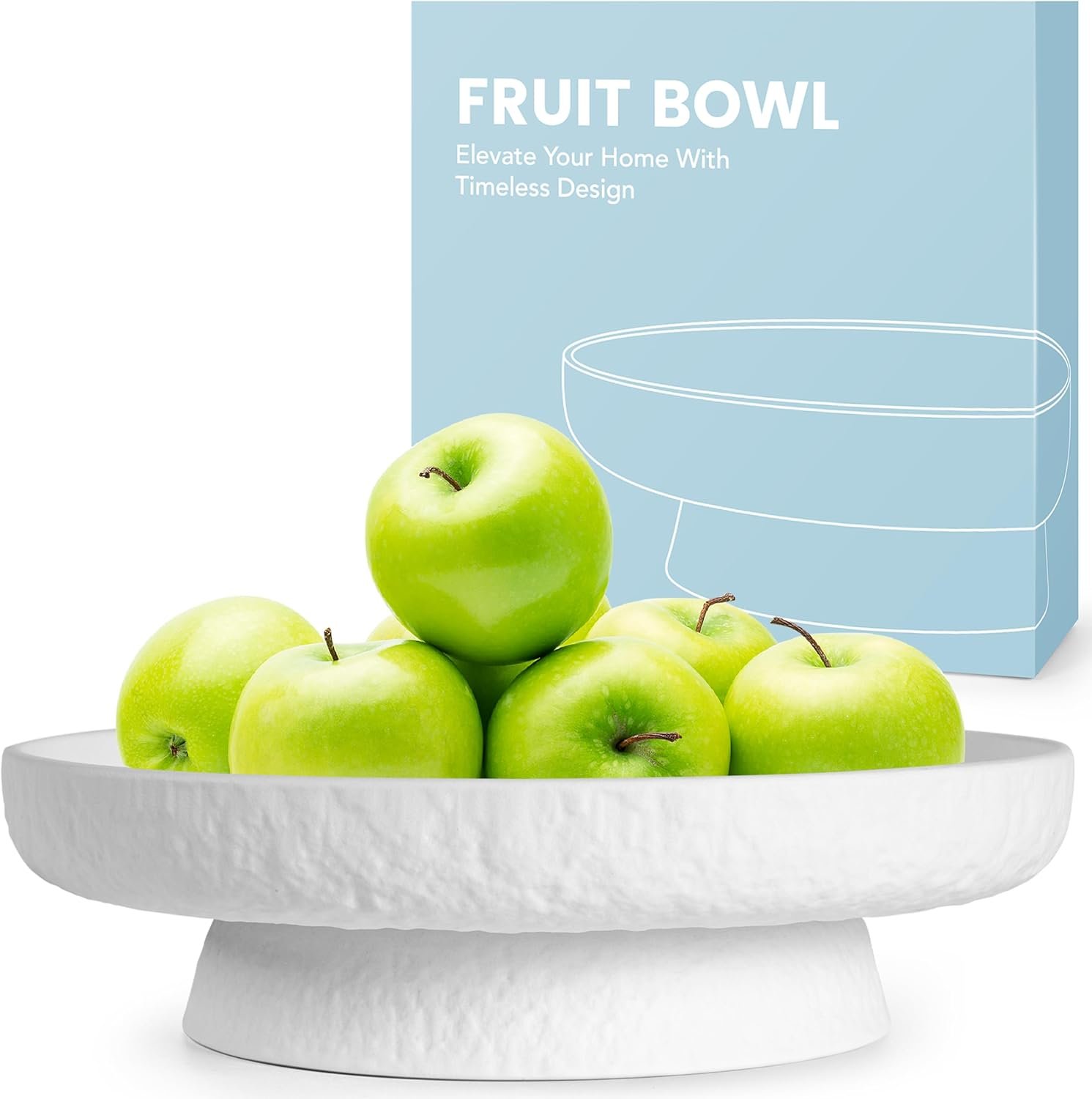 OEM Matte White Granite-Inspired Fruit Bowl 11-Inch Wide Shallow Textured Pedestal Centerpiece for Table Decor Manufacturer OEM Matte White Granite-Inspired Fruit Bowl 11-Inch Wide Shallow Textured Pedestal Centerpiece for Table Decor Manufacturer