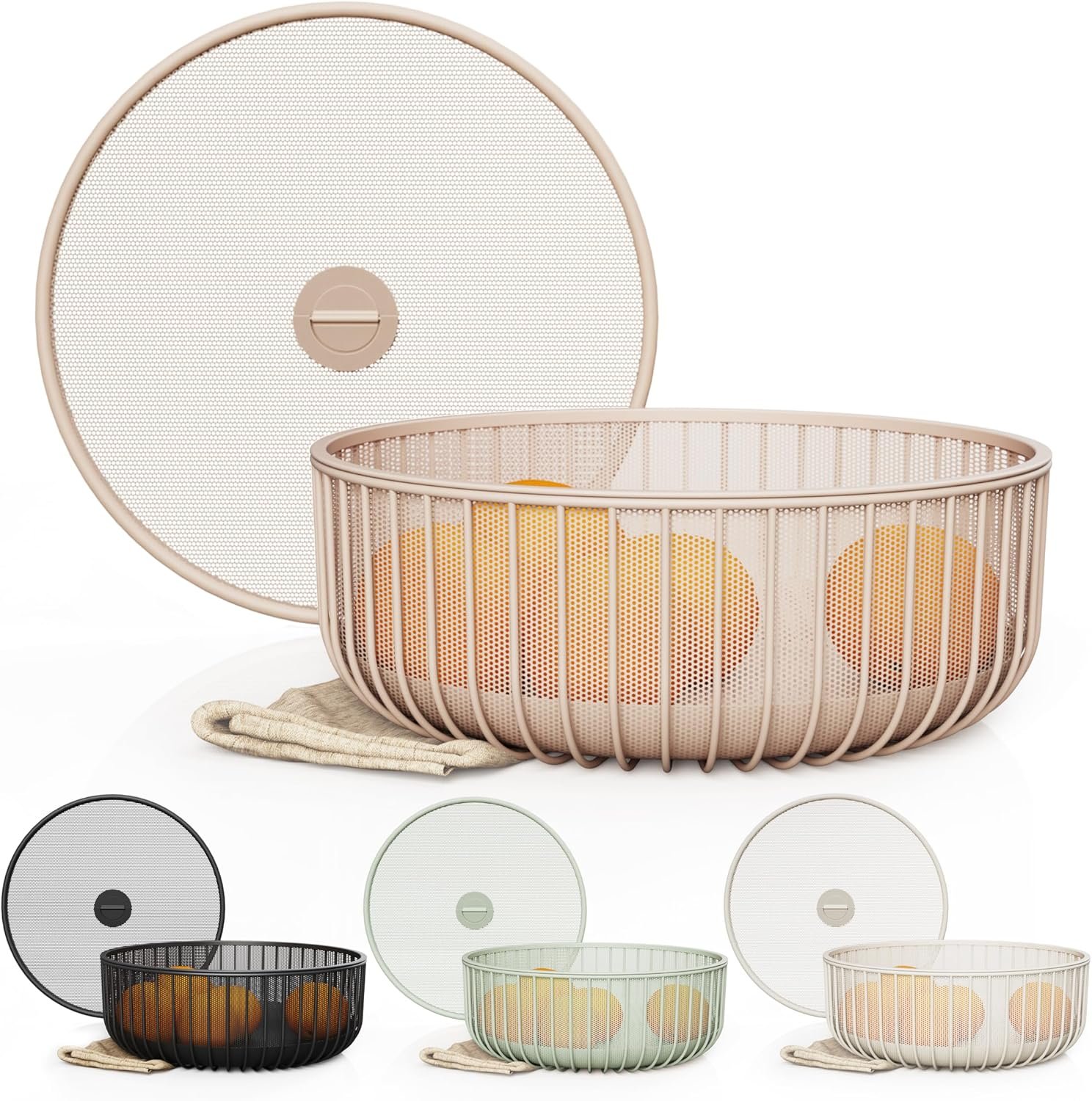 OEM Metal Fruit Bowl with Mesh Lid Basket - Kitchen Counter Holder Organizer Storage for Vegetables Fruits Snacks Bananas Factory OEM Metal Fruit Bowl with Mesh Lid Basket - Kitchen Counter Holder Organizer Storage for Vegetables Fruits Snacks Bananas Factory