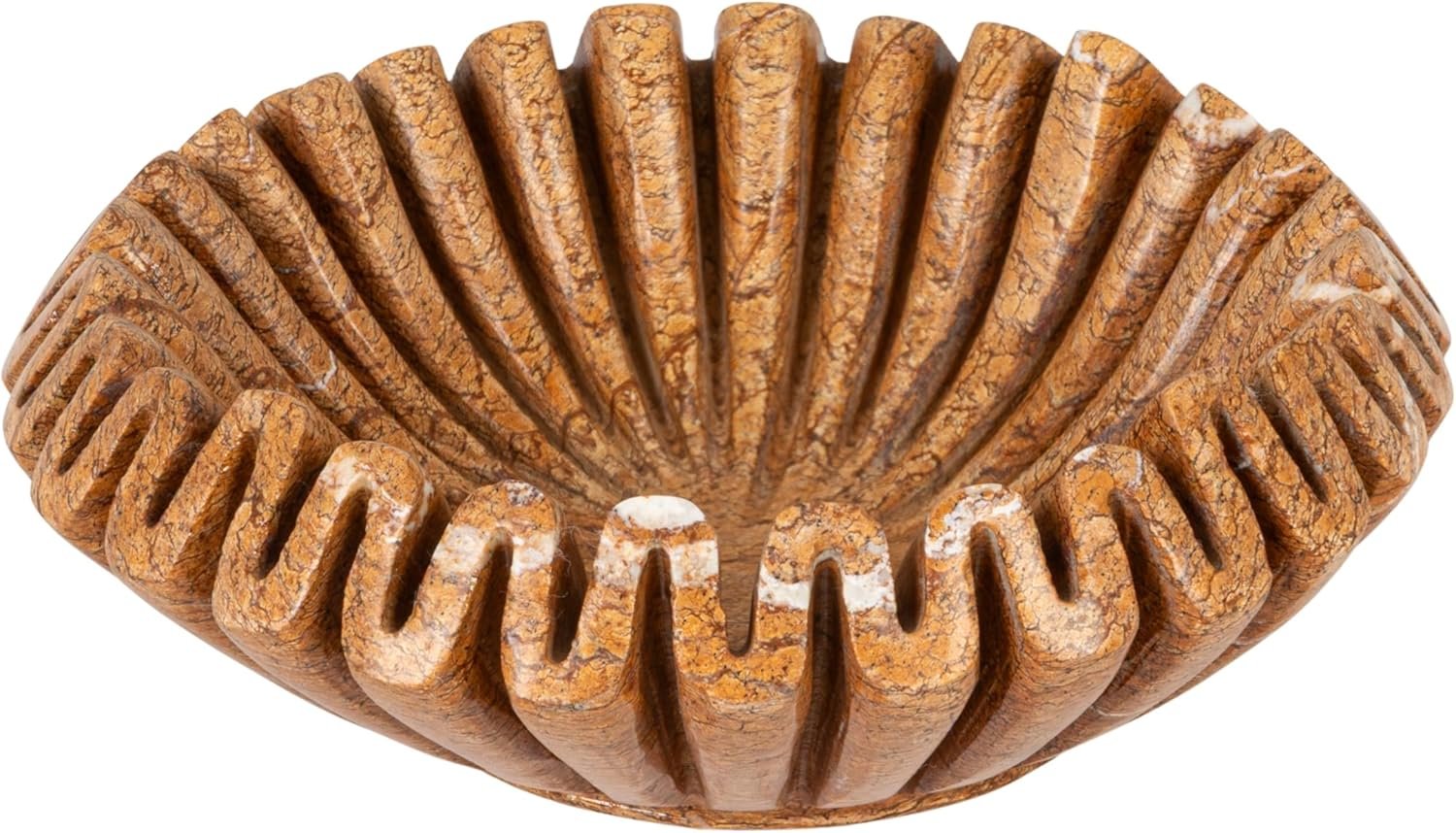 OEM Round Marble Pleated Beige Dish Factory OEM Round Marble Pleated Beige Dish Factory