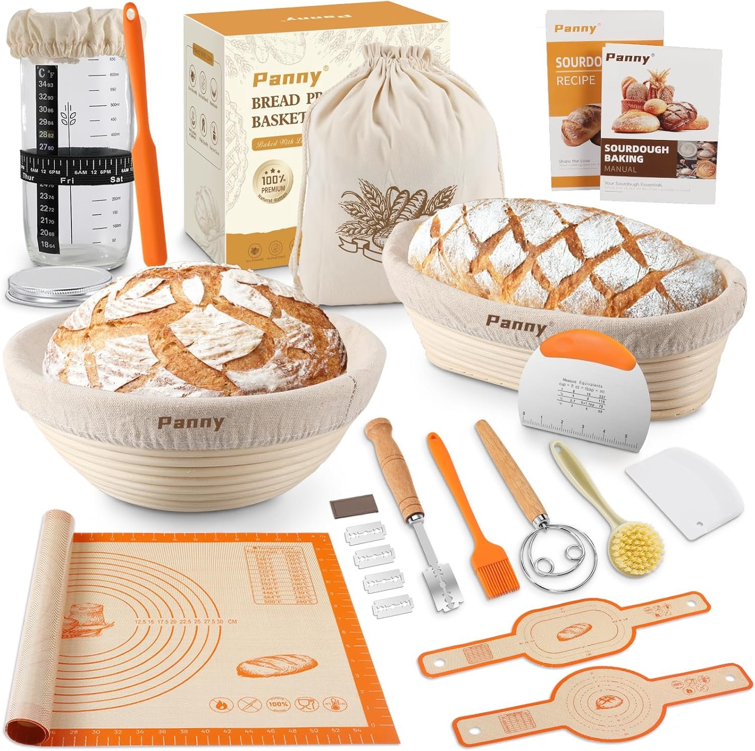 OEM Sourdough Starter Kit with Banneton Proofing Baskets 9